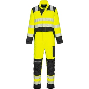 Portwest hi-vis modaflame fr507 / Светлоотразителен огнеупорен гащеризон - hv жълто/черно s (fr507ybrs)