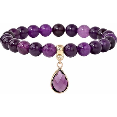 Nefertitis Ametyst náramek s kapkou NF52761 - obvod cca 18 až 22 cm
