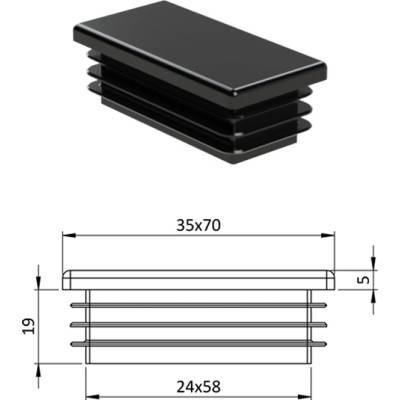 Krytka plastová 35 x 70 mm