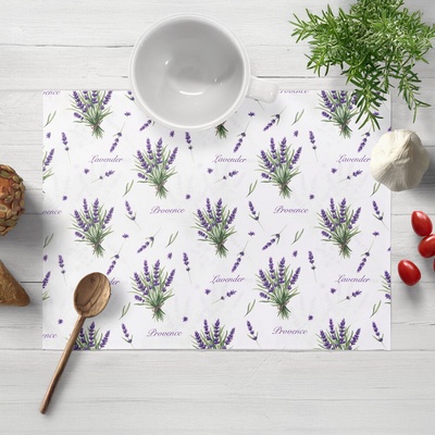 Biante Dekorační prostírání Rongo RGP-508 Snítky levandulí Provence na bílém 30x40 cm