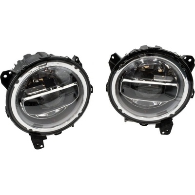 Súprava 9" LED svetlometov, Čierna, Vysoká svietivosť, Halo, Jeep Wrangler JL, Jeep Gladiator JT