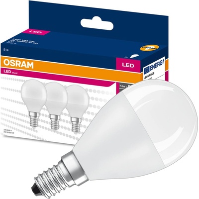 Osram 3PAK LED žiarovka E14 P45 7W 60W 806lm 3000K Warm 200° VALUE