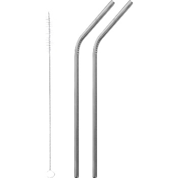 Qwetch Извита сламка от неръждаема стомана - 2 броя