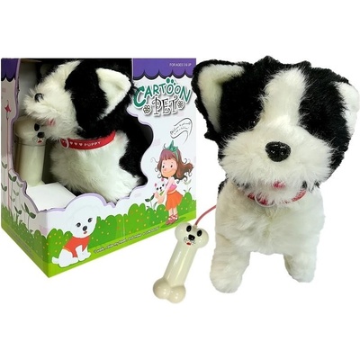Lean Toys pes Husky na vodítku s ovládačom v tvare kosti