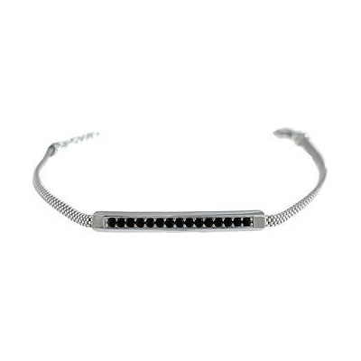 Infinitysilver stříbrný náramek s černými zirkony 2021008V