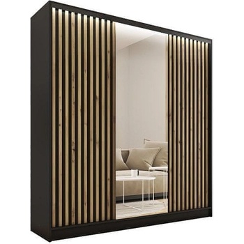 Nejlevnější nábytek Insular 3D 150 se zrcadlem černý mat/dub artisan