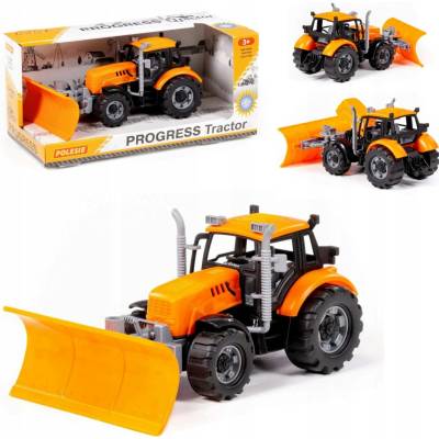 Polesie Progress 91765 traktor s oranžovou sněhovou radlicí