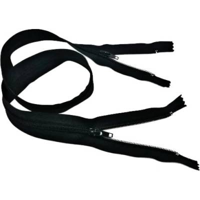 Zdrhovadlo zip plastový 80cm nedělitelný 2 jezdce šíře 6mm temně modrá