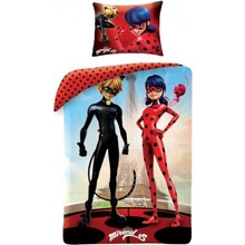 Halantex obliečky Čarovná lienka a Čierny kocúr Miraculous Ladybug & Cat Noir 100% bavlna 70x90 140x200