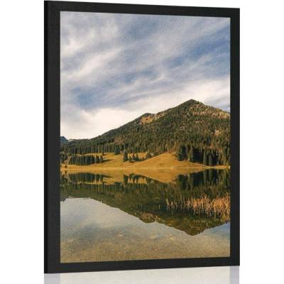 Plakát jezero pod kopci - 20x30 white