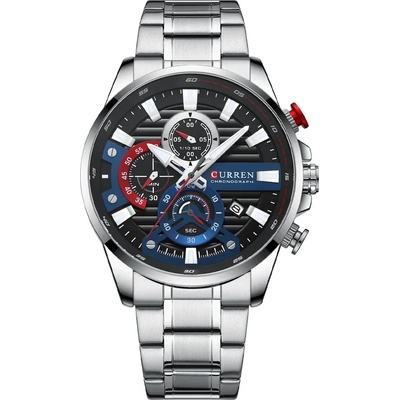 Curren Мъжки часовник Curren Circiter, Неръждаема стомана, Хронограф, Сребрист / Черен (CURREN-8415-SILVER-BLACK)
