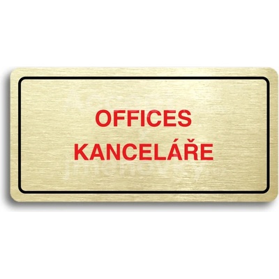 ACCEPT Piktogram OFFICES - KANCELÁŘE - zlatá tabulka - barevný tisk