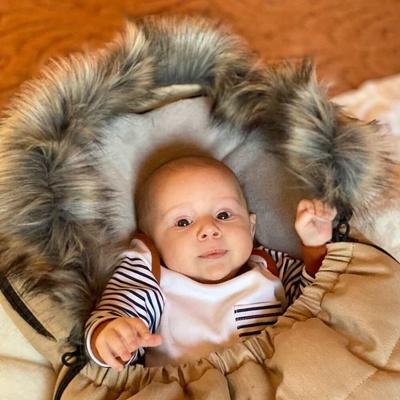 New Baby s kožíškem béžový