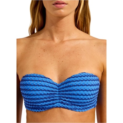 Seafolly Дамско бикини горнище Seafolly Women's Mesh Effect Bustier Bandeau Bikini top - Sapphire - размер 32 (EU) (150-4259-0711)