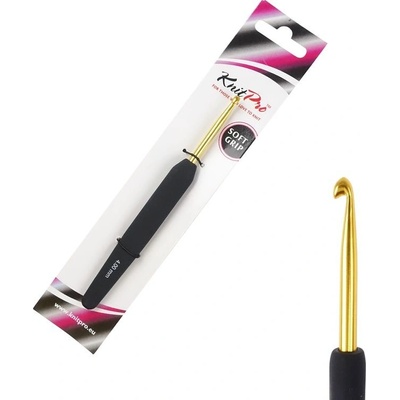 KnitPro Aluminium zlatý hliníkový háček s rukojetí 4mm