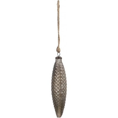 Clayre & Eef Tmavě stříbrná vánoční ozdoba šiška - 7*24 cm