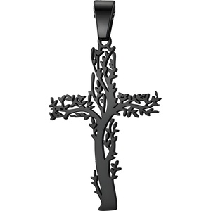HARAHU Висулка на верижка Tree Cross - Черен KP34144