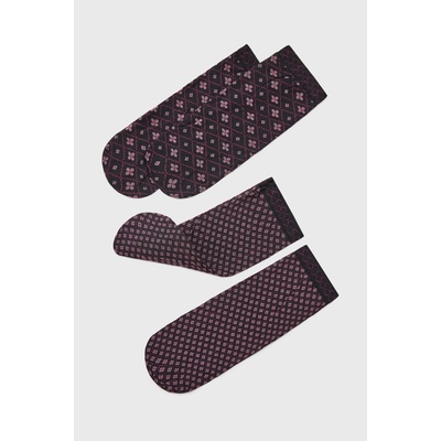 Oroblú 2PACK ponožky Twins The Pattern krátke 50 DEN čierno-ružová