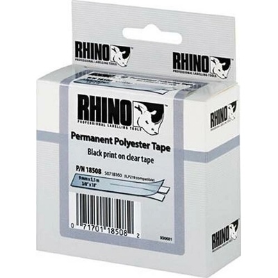 Permanentná polyesterová páska 9mm DYMO Rhino Čierna na čírej