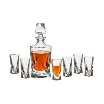 Bohemia Crystalite Shot set Quadro obsahuje 1 karafu s objemem 0,5 l a 6 sklenic s objemem 50 ml