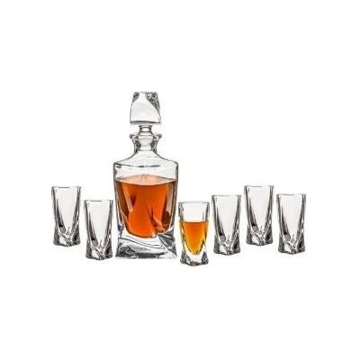 Bohemia Crystalite Shot set Quadro obsahuje 1 karafu s objemem 0,5 l a 6 sklenic s objemem 50 ml – Zbozi.Blesk.cz