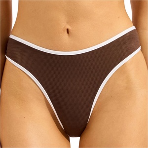Seafolly Дамско бикини долнище Seafolly Women's Beach Bound High Leg Pant Bikini bottom - Dark Chocolate - размер 44 (EU) (150-5050-0517)