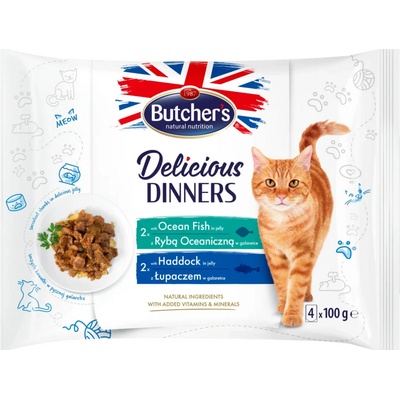 Butcher's Cat Delicious Dinners Sea Fish & Cod 4 x 100 g