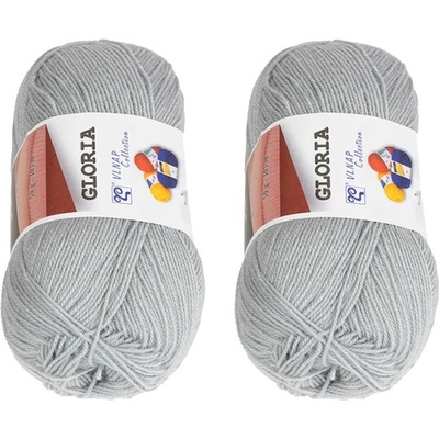 Bellatex SET 2 ks Příze GLORIA 50g / 305 m Šedá