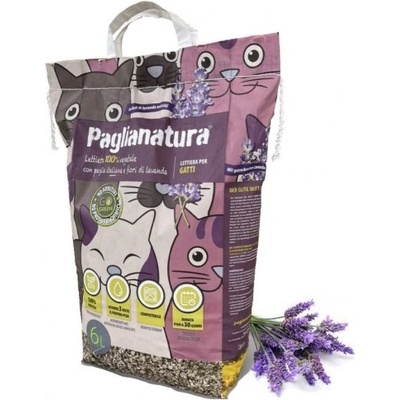 Paglianatura Екологична, пшенична постелка, с лавандулови цветя, от слама - 2, 4 кг - 6 литра - Paglianatura - Италия