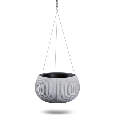 Prosperplast Květináč plast šedý 37 x 37 x 21,8 cm