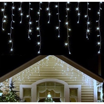 DENR Vánoční světelný LED závěs až 2500 diod venkovní + ovladač studená bílá Velikost: 750 LED řetěz 15m + 5m kabel