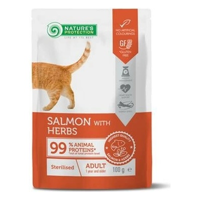 Natures Protection cat adult sterilised salmon & herbs 22 x 100 g