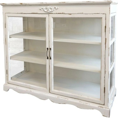 Chic Antique Old Carin s presklenými dvierkami 106 x 39 x 87 cm