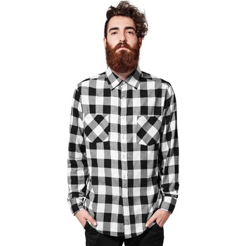 Image 1 of Urban classics мъжка риза URBAN CLASSICS - Проверих Фланел - TB297-blk/wht