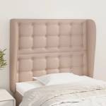 vidaXL Горна табла с уши, капучино, 93x23x118/128 см, изкуствена кожа (3118039)