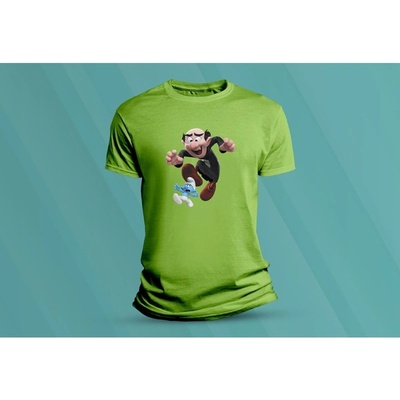 Sandratex dětské bavlněné tričko Gargamel. lime