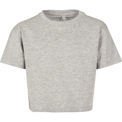 Build Your Brand dívčí crop top šedý melír