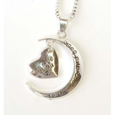 Fashion Jewerly řetízek Srdce v měsíci I love you Miluji Tě 1175