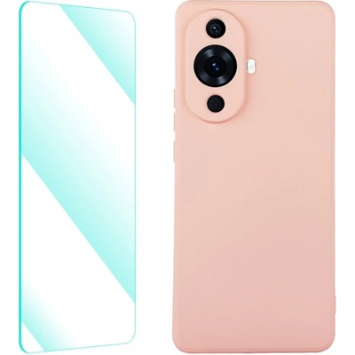 Enkay Silikónový obal a 2D sklo Huawei nova 11 ružový