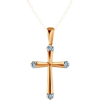 SAVICKI Висулка с кръстче Savicki: двуцветно злато, диаманти