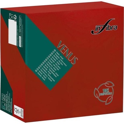 Celtex Ubrousky INFIBRA Venus Airlaid textilní BIO červená 50ks 40x40cm