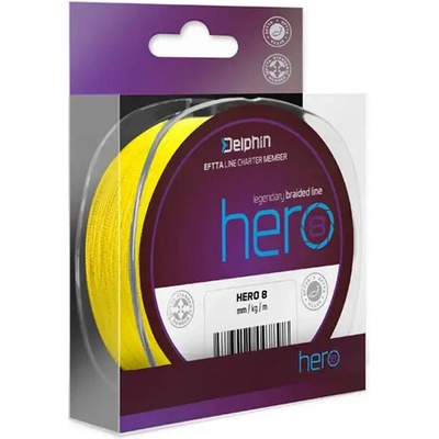 Delphin Šňůra Hero 8 fluo žlutá 300m 0,12mm 8,2kg