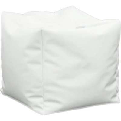 Pufrelax Пуф 130л. , Табуретка Куб XL - Panama white, Перящ се калъф, Водоустойчив, Пълнеж от Полистиролни перли (PUF-G-CXL-PEX-WH)