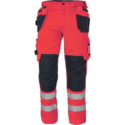 Cerva Knoxfield HI-VIS FL310 reflexné nohavice do pása HV červená