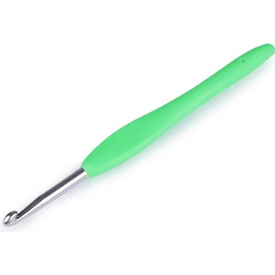 Háček na háčkování se silikonovou rukojetí vel. 3; 3,5; 4; 5; 5,5 Varianta: 4 (5 mm) náhodná barva, Balení: 1 ks 47297/109744/217768