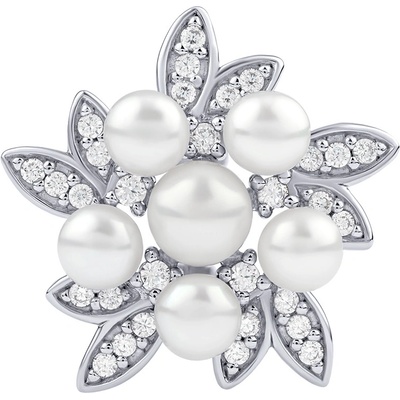 SILVEGO stříbrný přívěsek Rebecca s pravými perlami a Brilliance Zirconia FW3667PW