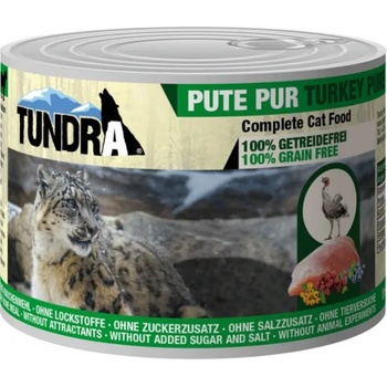 TUNDRA Cat Pure Turkey - Премиум консервирана храна за израснали котки, без зърно , с чисто пуешко месо, 2 броя х 200 гр