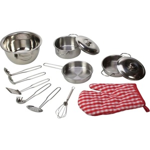 Bigjigs Toys - Детски готварски комплект от неръждаема стомана