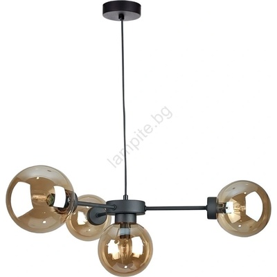 Keter Lighting Пендел KALIOPE II 4xE14/50W/230V черен/опушен бежов (KE0158)