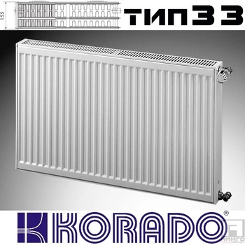 KORADO Панелен Радиатор KОРАДО Радик тип 33, 600x1800 - 5533 W ΔT60 (K336001800)